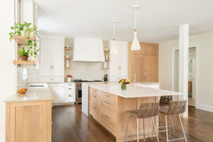 Wellsford Cabinetry Framed Plain Inset White Oak Rift Cut Custom Cabinetry