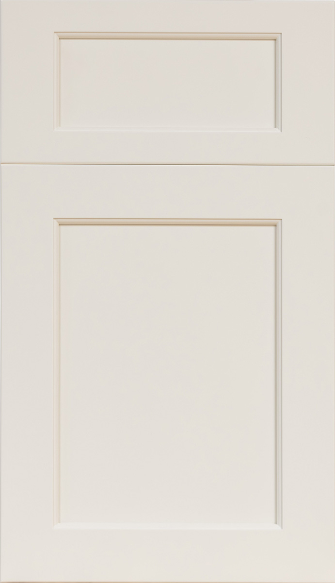 Wellsford Cabinetry Olympia Door Style PG Maple in White Flour