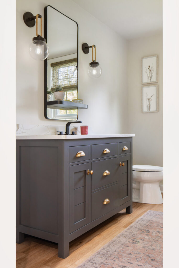 Wellsford Cabinetry Framed Plain Inset Vanity in Iron Mountain